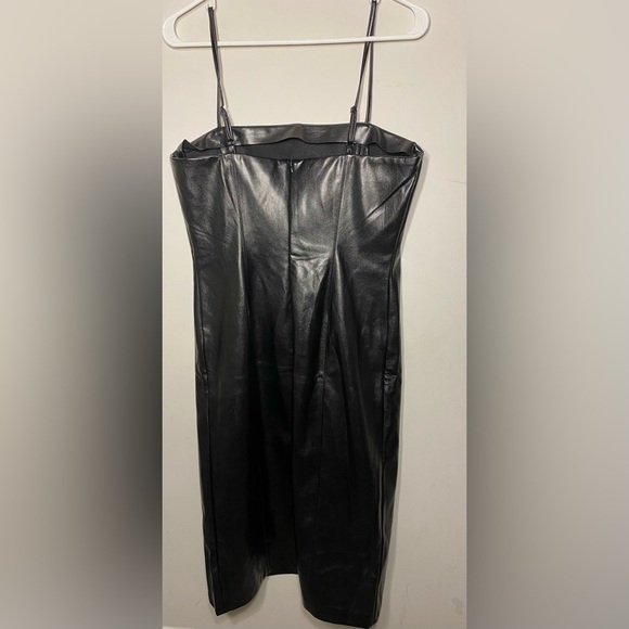 Steve Madden metallic vegan leather midi dress black | Size L - Picture 2 of 5